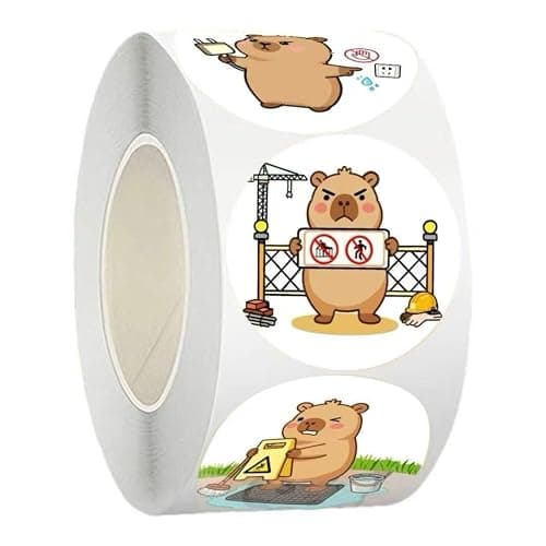 Capybara Stickers Funny Cute Animal 2 Rolls 1000 Sheets Total Capybara Gifts for Kids Teens Kawaii Stickers for Water Bottles Laptop Scrapbook - Image 1