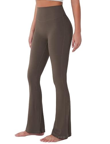 YEOREO Mini Flared Leggings for Women 30" Bessli High Waist No Front Seam Flare Yoga Pants Hidden Scrunch Workout Leggings thumbnail 2