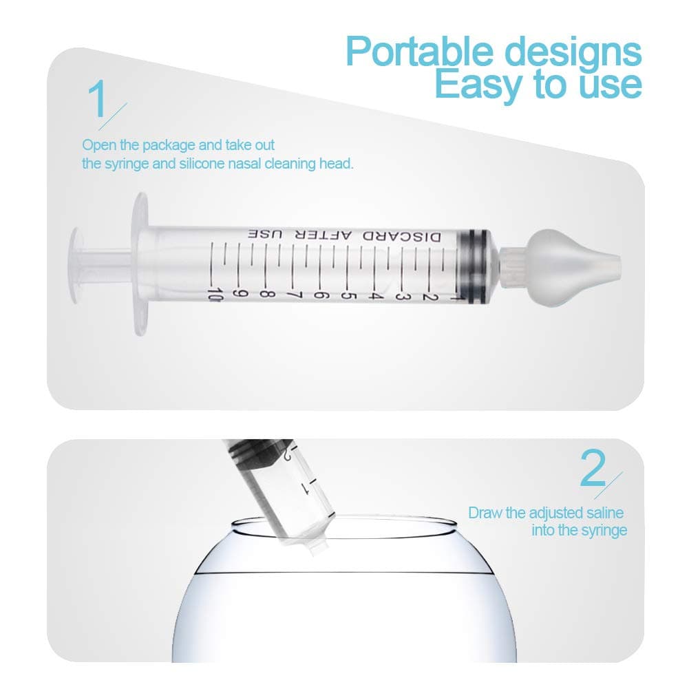Neusreinigingssysteem, professioneel, voor baby's, neusreiniger, draagbaar, snel spoelen, natuurlijke ontlasting (2 stuks) thumbnail 5