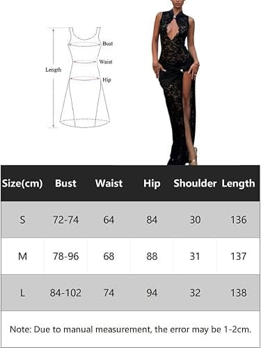 Sukiglam Robe Femme Sexy sans Manches Maxi Robes Col Montant Transparente Dentelle Moulante Robe Longue avec Fente Profonde Ete Chic et Elégant Ajouré Robes de Soiree Cocktail Mariage Gala Cérémonie thumbnail 7