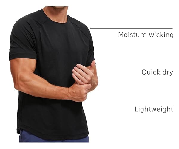 CRZ YOGA Texture Workout Shirts for Men - Lightweight Crewneck Running Athletic T-Shirts Short Sleeve Gym Tops thumbnail 4