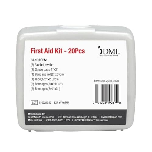 DMI First-Aid Kit, Mini 20-Piece Kit, Small and Compact All-Purpose Use for Minor Cuts and Scrapes, Durable Water-Resistant Case, Convenient and Portable, FSA & HSA Eligible thumbnail 4
