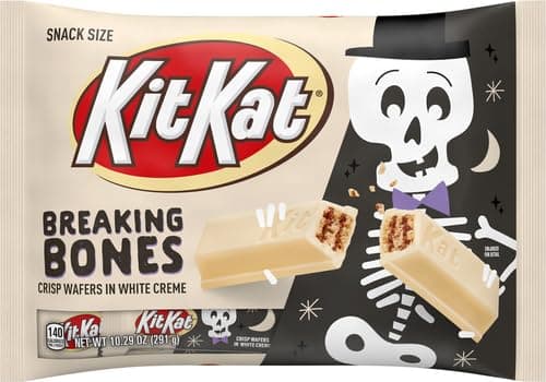 KIT KAT Breaking Bones White Creme Snack Size, Halloween Wafer Candy Bars Bag, 10.29 oz thumbnail 3