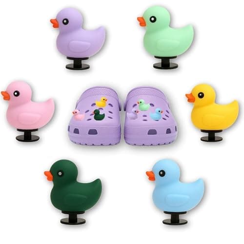 6PCS 3D Duck Shoe Charms – Cute PVC Shoe Decorations for Clogs, Sneakers & Sandals – Fun Shoe Accessories for Kids & Teens. - Image 1