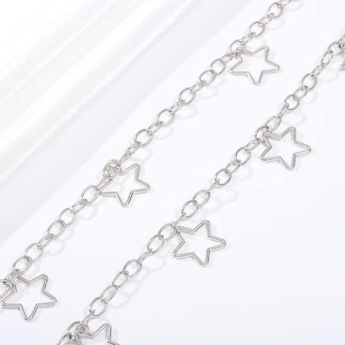 Tgirls Hip Hop Pants Chain - Goth Jean Star Punk Pocket Accessory for Women - Layered Acrylic Keychains Cute Trouser Rock Wallet for Men - Waist Body Accessories for Girls (2 Stat-1) thumbnail 4