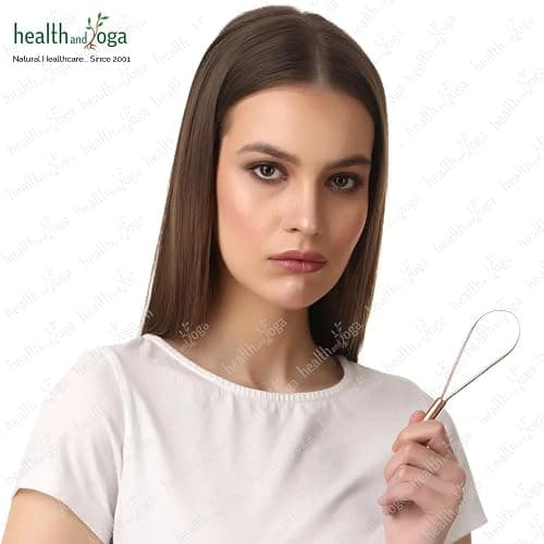 HealthAndYoga™ qLoop Copper Tongue Cleaner - Easy One Hand Use - Larger Surface Coverage - Ayurvedic Copper Health for Fresh Breath and Total Oral Hygiene (Single) thumbnail 6