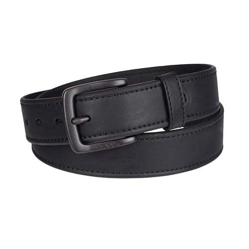 Levi's mens Black Leather Belt - Casual Design for Jeans Or Everyday Wear thumbnail 2