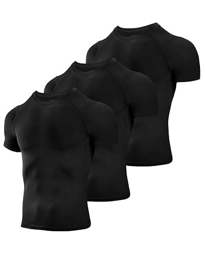Niksa Men's Compression Shirts 3/5 Pack,Short Sleeve Athletic Compression Tops Cool Dry Workout T Shirt - Image 1