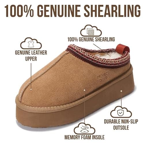 Project Cloud 100% Genuine Leather Platform Slippers for Women – Soft Memory Foam Womens Slippers & Supportive Clogs for Women 2025 – Cozy, Stylish Everyday Footwear (Sayre) thumbnail 2