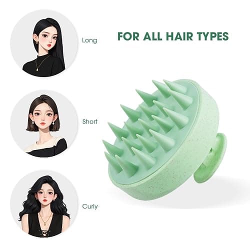 Hotosu Scalp Massager Brush for Hair Growth – Silicone Scalp Scrubber & Scalp Exfoliator – Manual Scalp Massager Brush for Wet or Dry Use – Hair Massager Scalp Shampoo Brush Tool (Green) thumbnail 12