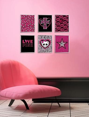 TwoDays Mcbling Room Decor Aesthetic, Trashy Y2k Posters for Girls bedroom, 2000s Hot Pink Wall Art, Emo Baddie Prints for women Apartment.(8" X 10", Set Of 6, UNFRAMED) thumbnail 6