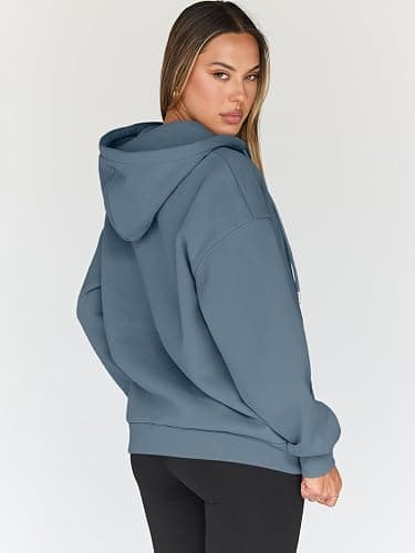 Trendy Queen Womens Zip Up Hoodies Oversized Sweatshirts Fall Fashion Outfits Casual Jackets 2025 Winter Clothes thumbnail 4
