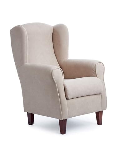 Sillonea - Poltrona Paraorecchie Roma: Poltrona ergonomica rivestita in tessuto antimacchia, ideale per la lettura e il relax in salotto - Misure 100 x 74 x 77 cm - Image 1