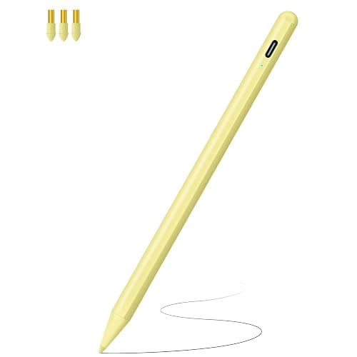 Stylus Pen for iPad (2018-2025) with Fast Charging & Palm Rejection, Pencil for Apple iPad 11th A16/10/9/8/7/6th, Pro 11“13”M4/12.9 inch, Air 11/13 inch M3 2025&M2 2024/5/4/3rd, Mini A17 Pro/6/5th - Yellow - Image 1
