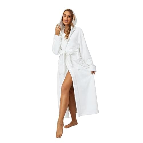 RONGTAI Women's Plush Hooded Robe Bathrobe-Fast Warmth for Home | Ultra-soft plush fabric delivers cozy comfort & quick warmth,for relaxing mornings,peaceful evenings & everyday home moments - Image 1