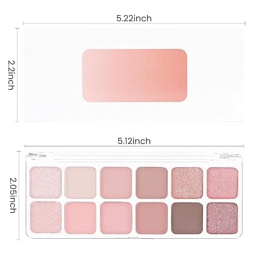 AMY'S DIARY 12Color Light Pink Purple Eyeshadow Palette, Long-Lasting, and Highly Pigmented. Elevate Your Eye Makeup– Unleash Your Unique Style (07#) thumbnail 6