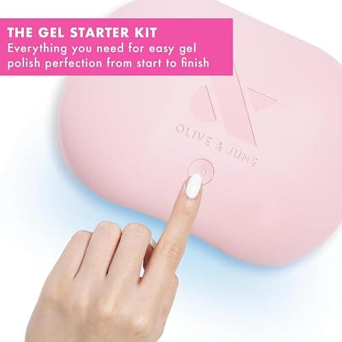 Olive & June Gel Starter Kit | Includes Nail Tools, Peel-Off & Gel Base Coats, Top Coat, & LED Lamp | Easy At-Home Manicure Kit | 15-Free, Vegan, Cruelty-Free thumbnail 3