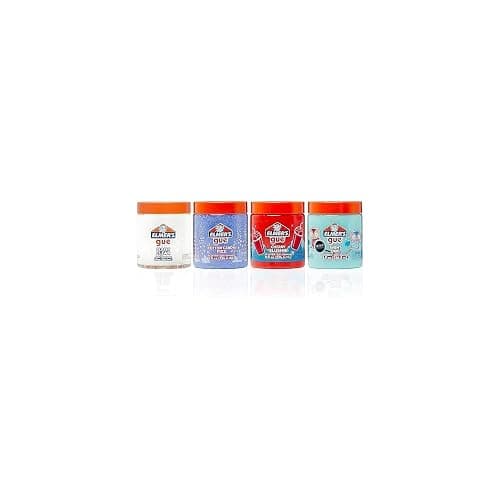 Elmer's Gue Premade Slime, Variety Pack, Includes Clear Slime, Glow in the Dark Slime, Crunchy Slime, 4 Count - Image 1