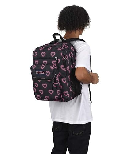 JanSport Laptop Backpack - Computer Bag with 2 Compartments, Ergonomic Shoulder Straps, 15” Laptop Sleeve, Haul Handle - Happy Hearts Black thumbnail 9