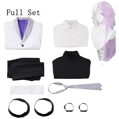 AIUKAKP Men Costume Outfit White Men Costume Uniform Jacket Halloween thumbnail 5