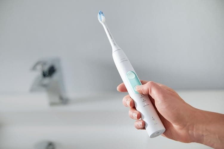 Philips Sonicare ProtectiveClean 5100 Rechargeable Electric Toothbrush, with Pressure Sensor, 3 Cleaning Modes, SmarTimer and QuadPacer, 14-Day Battery Life, Travel Case, Black, Model HX6850/60 thumbnail 4