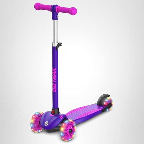 Gotrax KS1 Kids Kick Scooter, LED Lighted Wheels and 3 Adjustable Height Handlebars, Lean-to-Steer & Widen Anti-Slip Deck, 3 Wheel Scooter for Boys & Girls Ages 2-8 and up to 110 Lbs thumbnail 9