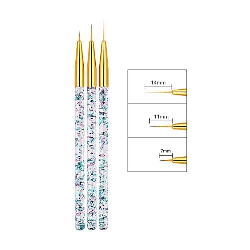 LWBTOSEE 2pc Ombre Nail Brush Nail Art Painting Pen Set,UV Gel Polish Gradient Color Rhinestone Crystal for Ombré,Black and White,Metal Diamond Acrylic Handle(C) thumbnail 5