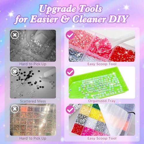 VIVIBOOM 40000Pcs Resin Jelly Rhinestones Kit, 30 Colors 3mm Flatback Gems for Crafting, Rhinestones for Bedazzling with Tools for Nail Art Shoes Book Makeup Gifts thumbnail 2