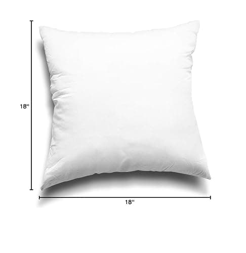 EDOW Throw Pillow Inserts, Set of 2 Lightweight Down Alternative Polyester Pillow, Couch Cushion, Sham Stuffer, Machine Washable. (White, 18x18) thumbnail 2