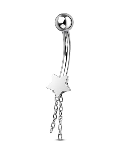 COCHARM Titanium Belly Button Rings, 14G Belly Navel Rings for Women Dangle, Surgical Steel Navel Piercing Jewelry - Image 1