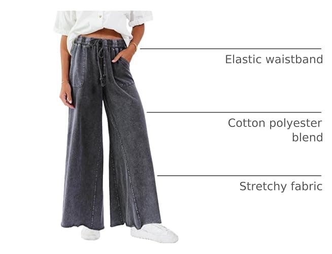 TITOMD Women Wide Leg Sweatpants Jeans Acid Wash High Waist Baggy Trouser Vintage Loose Boyfriend Denim Pants Y2K thumbnail 4
