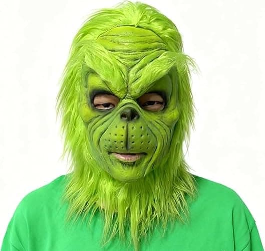 casapre Christmas Costume Mask Cosplay Mask Adult The Green Monster Mask Christmas Holiday Party Costume Mask (green mask) - Image 1