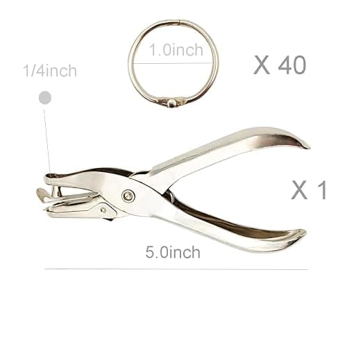 Vfrikor (40Pack) Book Rings 1 Inch Binder Rings with Metal Single Hole Punch.Nickel Plated Steel Paper Rings Metal Rings for Index Cards,Flash Card Rings,Silver thumbnail 6