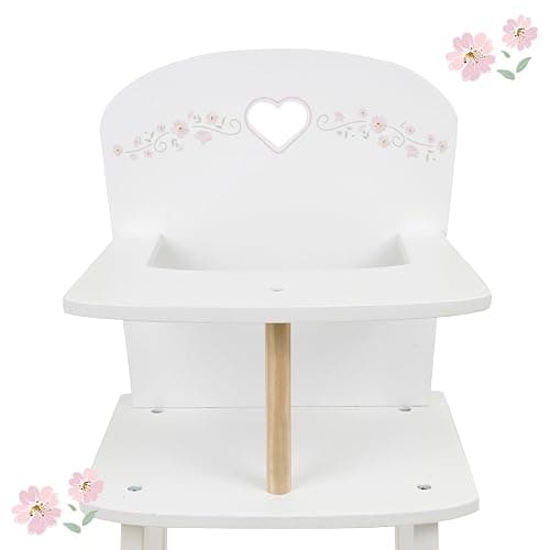 509 Crew: Little Flora - Wooden Doll Highchair - Flower-White-Pink, Feeding Station, Doll & Stuffed Animals Accessory, Pretend Play Toy, Kid 3+ thumbnail 3