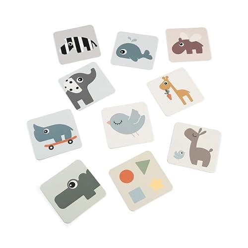 Done by Deer Baby Kontrastkarten 10er Pack Deer Friends Colour Mix - Schwarz Weiß Bunte Visuelle Stimulation Lernaktivitätskarte für Babys - Doppelseitig Baby Lernkarten thumbnail 3