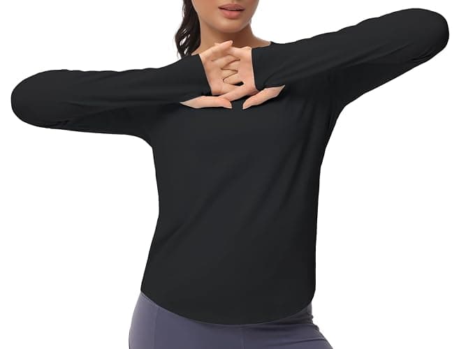 THE GYM PEOPLE Women's Long Sleeve Workout Shirts Athletic Crewneck Hiking Tops with Thumb Hole thumbnail 6
