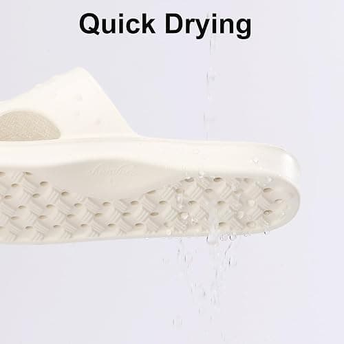 shevalues Shower Shoes for Women with Arch Support Quick Drying Pool Slides Lightweight Beach Sandals with Drain Holes - 8-9 Women/6.5-7.5 Men - Beige thumbnail 3