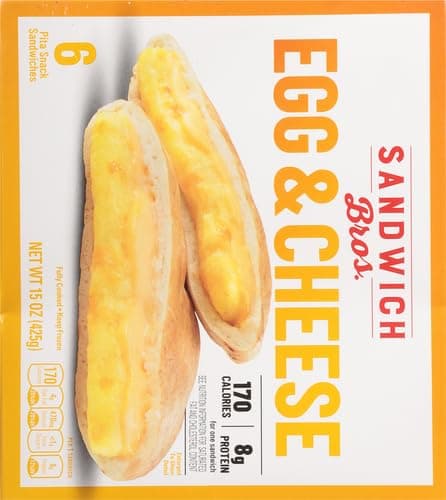 Sandwich Bros. Egg & Cheese, Frozen Breakfast Sandwiches, 15 oz., 6-ct | Good source of protein, 8g per serving; individually wrapped microwavable breakfast sandwiches; for busy mornings or any time thumbnail 4