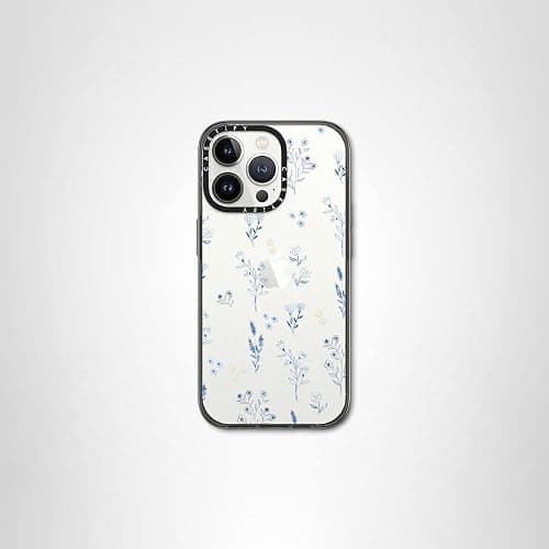 CASETiFY for iPhone 14 Case - Compact | Lightweight | 4ft. 2x Military Grade Drop Protection | Small blue flowers | Black thumbnail 10