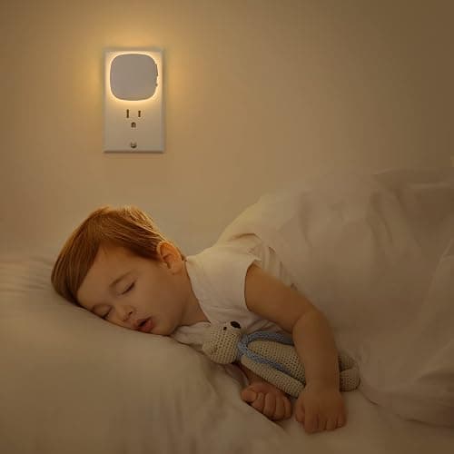 AUVON Plug-in LED Backlit Night Light with Motion Sensor & Dusk to Dawn Sensor, 2700K Soft Warm White Nightlight with 1-50lm Dimmable Brightness for Adults & Kids' Bedroom, Bathroom, Hallway (4 Packs) thumbnail 7