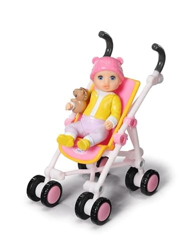 BABY born Minis Playset Stroller with Eli 906156 - 6.5cm Doll with Exclusive Accessories and Moveable Body for Realistic Play - Suitable for Kids From 3+ Years thumbnail 4