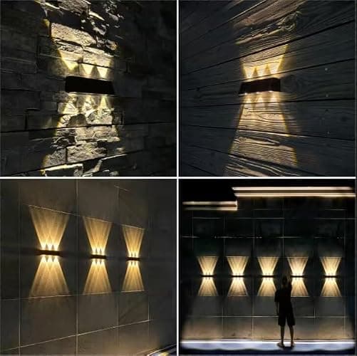 Mrzxy Solar Lights Outdoor Waterproof 3000K Warm Aluminum Up and Down Wall Sconce Dusk to Dawn 2PACK for Outside, Fence, Yard, Sign Christmas Decorative Lighting thumbnail 3