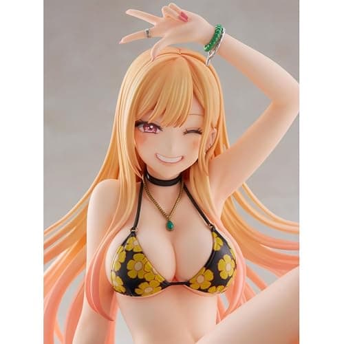 LUNK Kitagawa Marin Figure Sitting Anime Girl Model Kitagawa Marin Statue Swimsuit Anime Scale Figure Handmade Collectible Figurine Decoration 19cm/9.5in thumbnail 2