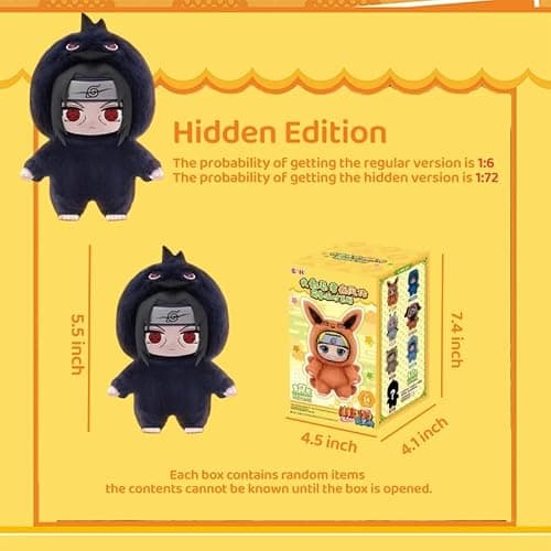 MINISO Naruto Shippuden Cute Beast Party Series Blind Box - Naruto/Kakashi/Uchiha Character Design - Desktop Ornament/Gift - 1 Random Piece thumbnail 5