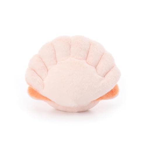 Apricot Lamb Muschel Meerestiere Plüschtiere für Kinder, weiche niedliche Kuscheltier für Baby Mädchen und Jungen, Flauschige Muschel Orange 14 cm thumbnail 6
