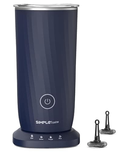 SIMPLETASTE Milk Frother, 4-in-1 Electric Milk Frother and Steamer, Automatic Warm and Cold Foam Maker and Milk Warmer for Latte, Cappuccinos, Dark Blue - Image 1