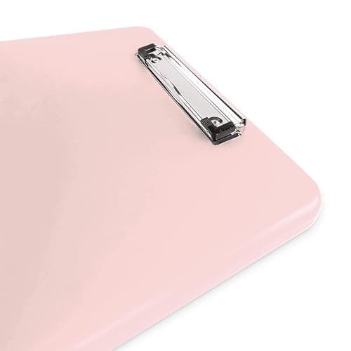 Clipboard with Storage Slim Folding for Nursing, Teachers, Coaches & Office, Plastic Heavy Duty with Pen Holder (9.5” x 13.5”) (Light Pink) thumbnail 7