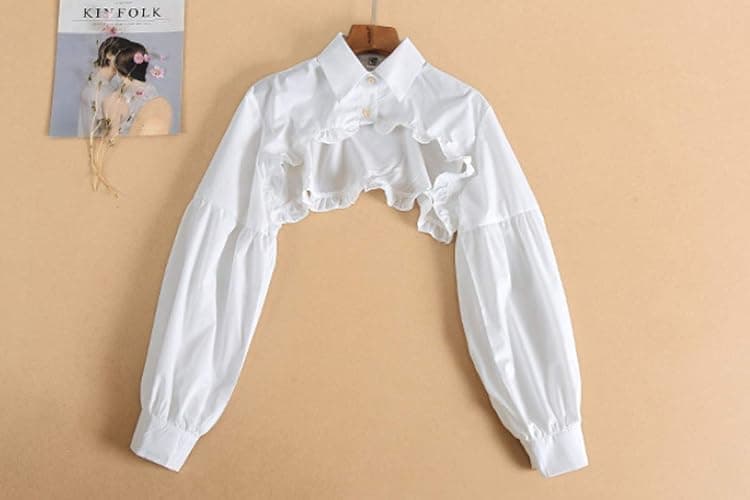 Elegtiskas Detachable Dickey Blouse False Collar Half Shirt Blouse Collar Crop Top thumbnail 6