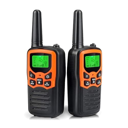 MOICO Walkie Talkies for Adults, 22 Channel Long Range FRS Two-Way Radios | 2 Pack, Compact Portable, LED Flashlight, VOX, LCD Display, Family Use, Hiking, Camping, Outdoor Trips, Cruise - Image 1