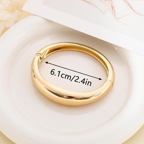 Chunky Gold Bangles Bracelets thumbnail 6